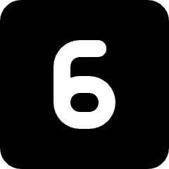 Number Six Square Icon from Micro Solid Set