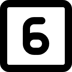 Number Six Square Icon from Micro Line Set