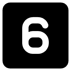 Number Six Square Icon from Core Solid Set