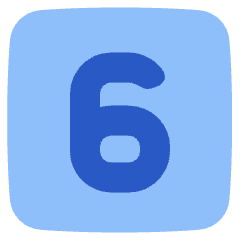 Number Six Square Icon from Plump Flat Set