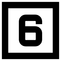 Number Six Square Icon from Sharp Remix Set