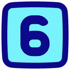 Number Six Square Icon from Plump Pop Set