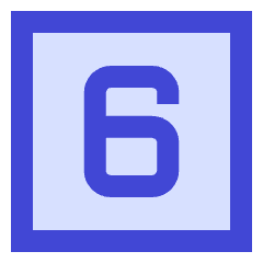 Number Six Square Icon from Sharp Duo Set