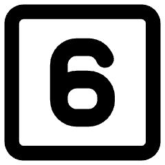 Number Six Square Icon from Core Remix Set