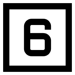 Number Six Square Icon from Sharp Line Set