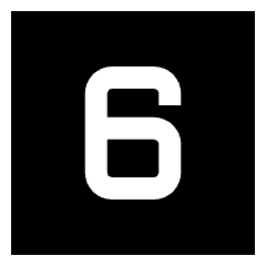 Number Six Square Icon from Sharp Solid Set