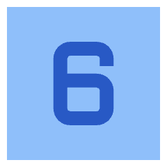 Number Six Square Icon from Sharp Flat Set