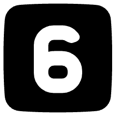 Number Six Square Icon from Plump Solid Set