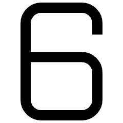 Number Six Icon from Sharp Line Set
