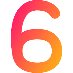 Number Six Icon from Flex Gradient Set