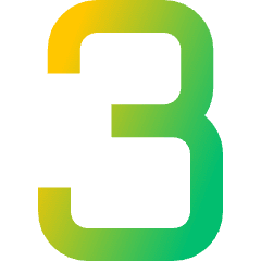 Number Three Icon from Sharp Gradient Set
