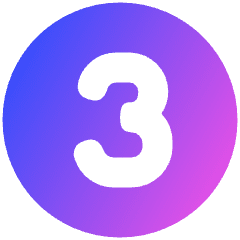 Number Three Circle Icon from Plump Gradient Set