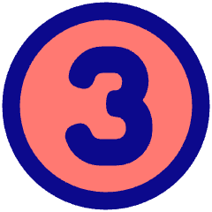 Number Three Circle Icon from Plump Pop Set
