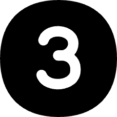 Number Three Circle Icon from Flex Solid Set