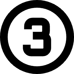 Number Three Circle Icon from Sharp Remix Set