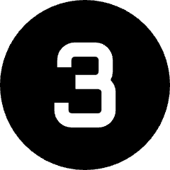 Number Three Circle Icon from Sharp Solid Set