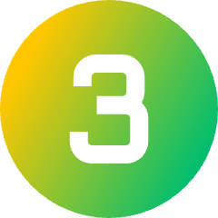 Number Three Circle Icon from Sharp Gradient Set