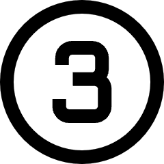 Number Three Circle Icon from Sharp Line Set