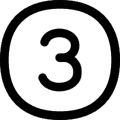 Number Three Circle Icon from Flex Line Set