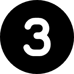 Number Three Circle Icon from Core Solid Set