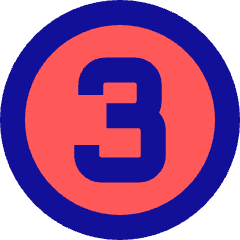 Number Three Circle Icon from Sharp Pop Set