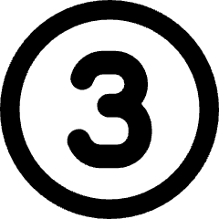 Number Three Circle Icon from Core Remix Set