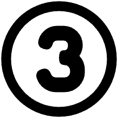 Number Three Circle Icon from Plump Remix Set