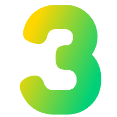 Number Three Icon from Plump Gradient Set