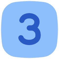 Number Three Square Icon from Flex Flat Set