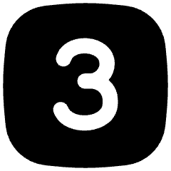 Number Three Square Icon from Flex Solid Set