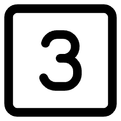 Number Three Square Icon from Core Line Set