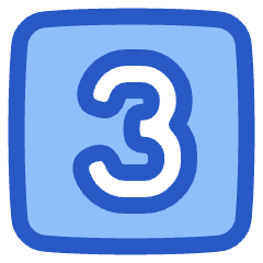 Number Three Square Icon from Plump Duo Set
