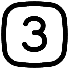 Number Three Square Icon from Flex Line Set