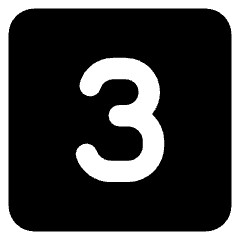 Number Three Square Icon from Core Solid Set