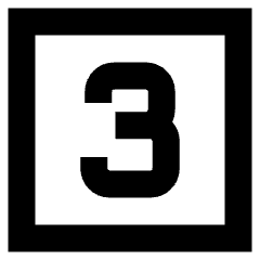 Number Three Square Icon from Sharp Remix Set