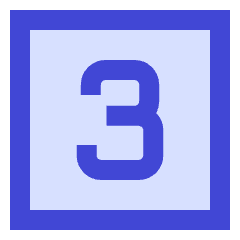 Number Three Square Icon from Sharp Duo Set