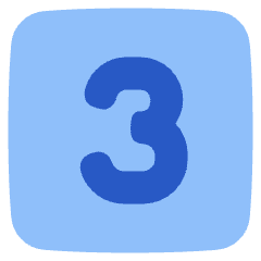 Number Three Square Icon from Plump Flat Set