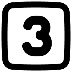 Number Three Square Icon from Plump Remix Set