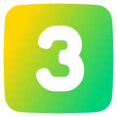 Number Three Square Icon from Plump Gradient Set