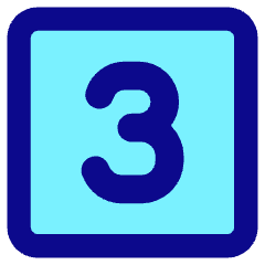 Number Three Square Icon from Core Pop Set