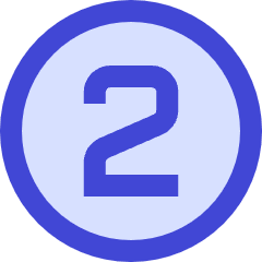 Number Two Circle Icon from Sharp Duo Set