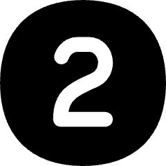 Number Two Circle Icon from Flex Solid Set