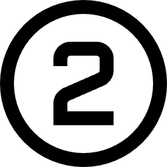 Number Two Circle Icon from Sharp Line Set