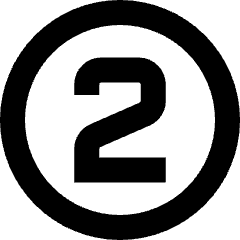 Number Two Circle Icon from Sharp Remix Set
