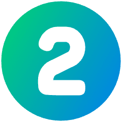 Number Two Circle Icon from Plump Gradient Set