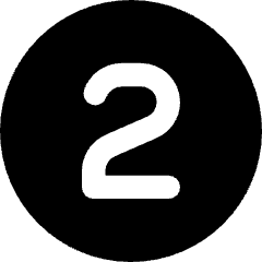 Number Two Circle Icon from Core Solid Set