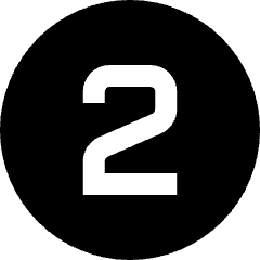 Number Two Circle Icon from Sharp Solid Set