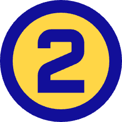 Number Two Circle Icon from Sharp Pop Set