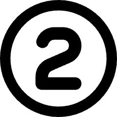 Number Two Circle Icon from Core Remix Set