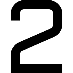 Number Two Icon from Sharp Solid Set